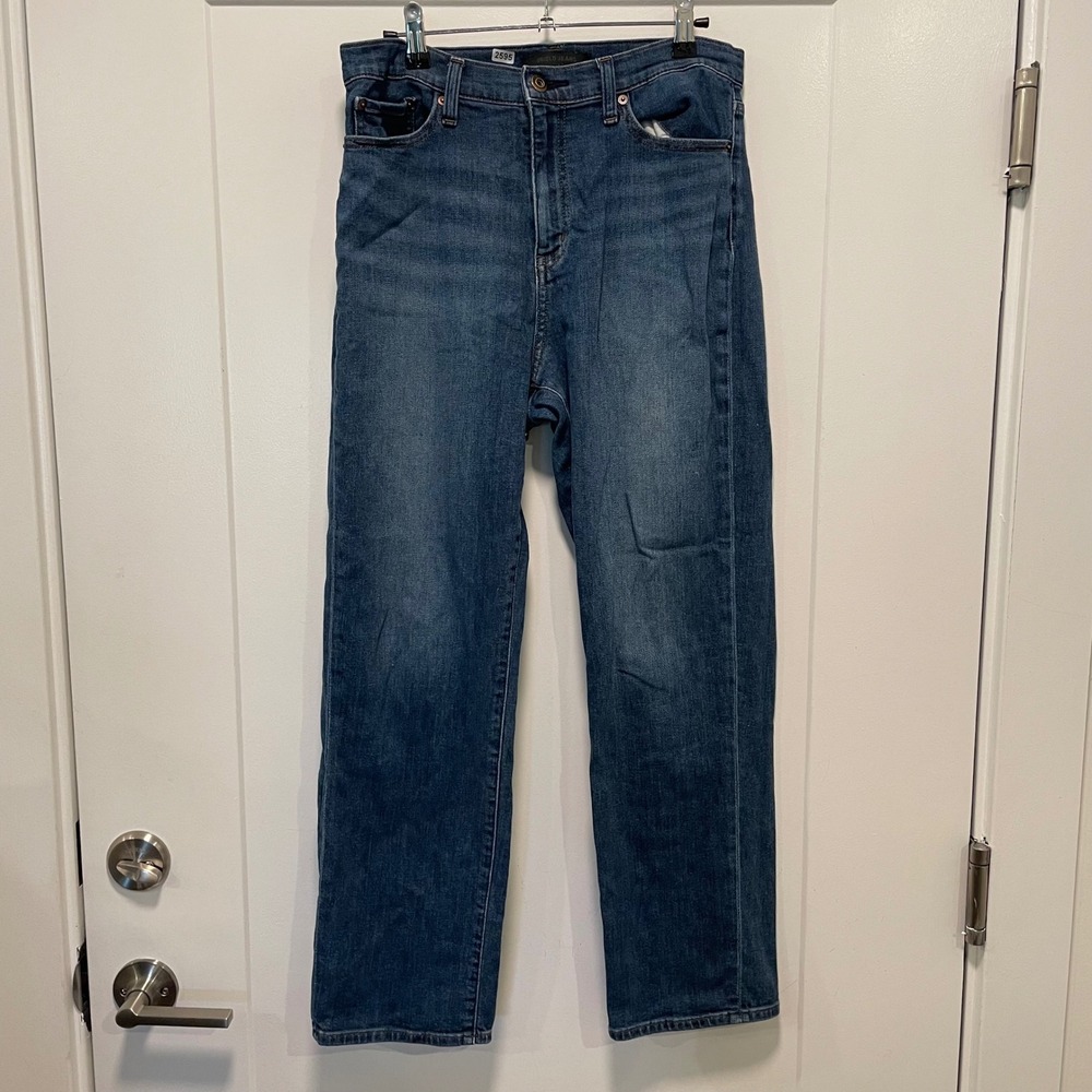 Uniqlo Jeans Womens 28 Blue High Rise Straight Leg Denim Pants 221-409057